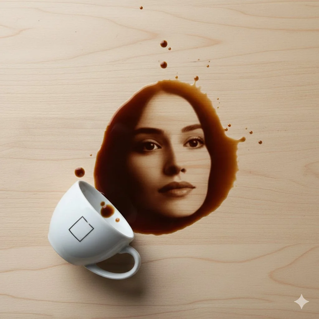 Coffee Spill Portrait: An Unexpected Liquid Canvas