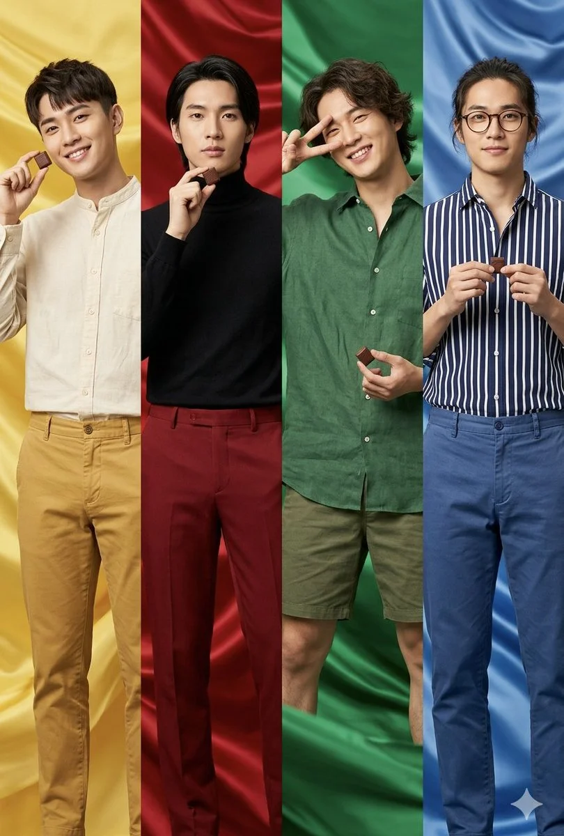 Colorful Expressions in Fashion: A Quadtych Exploration