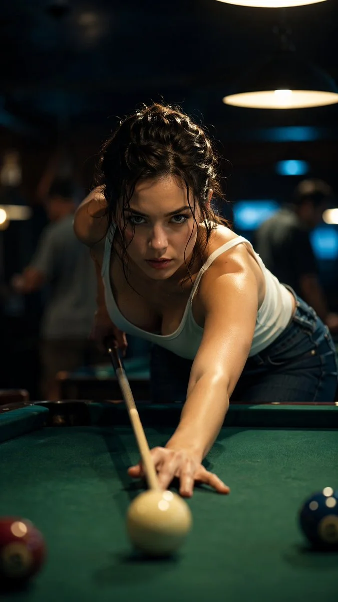 Concentration and Grace: Capturing the Art of a Perfect Pool Shot