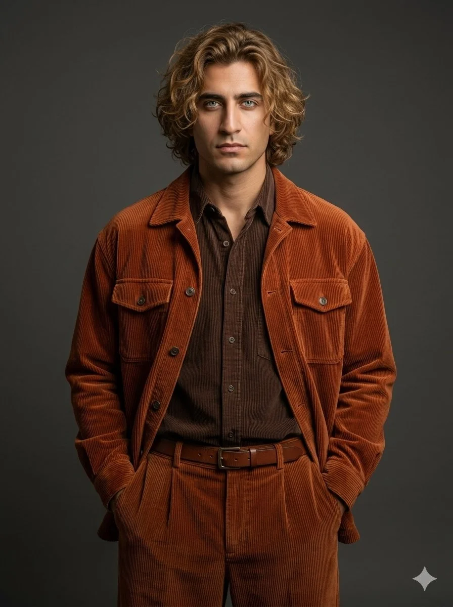 Confident 70s-Inspired Fashion Portrait