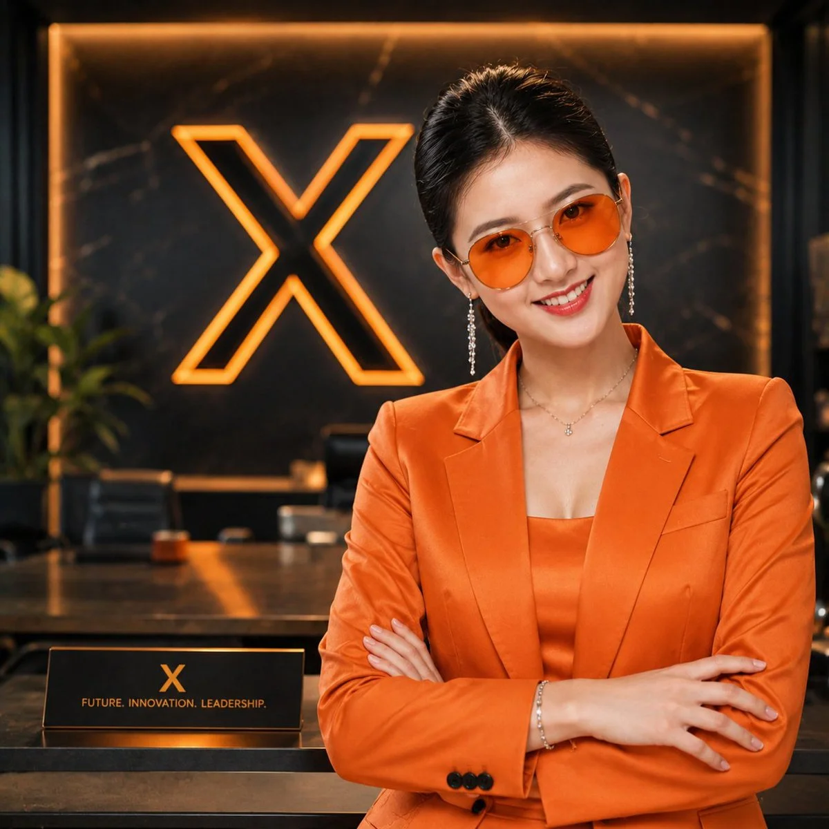 Confident Businesswoman in Luxury Office Setting