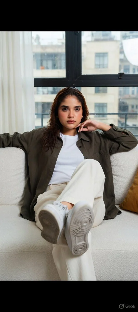 Confident Calm: Urban Style in Soft Daylight