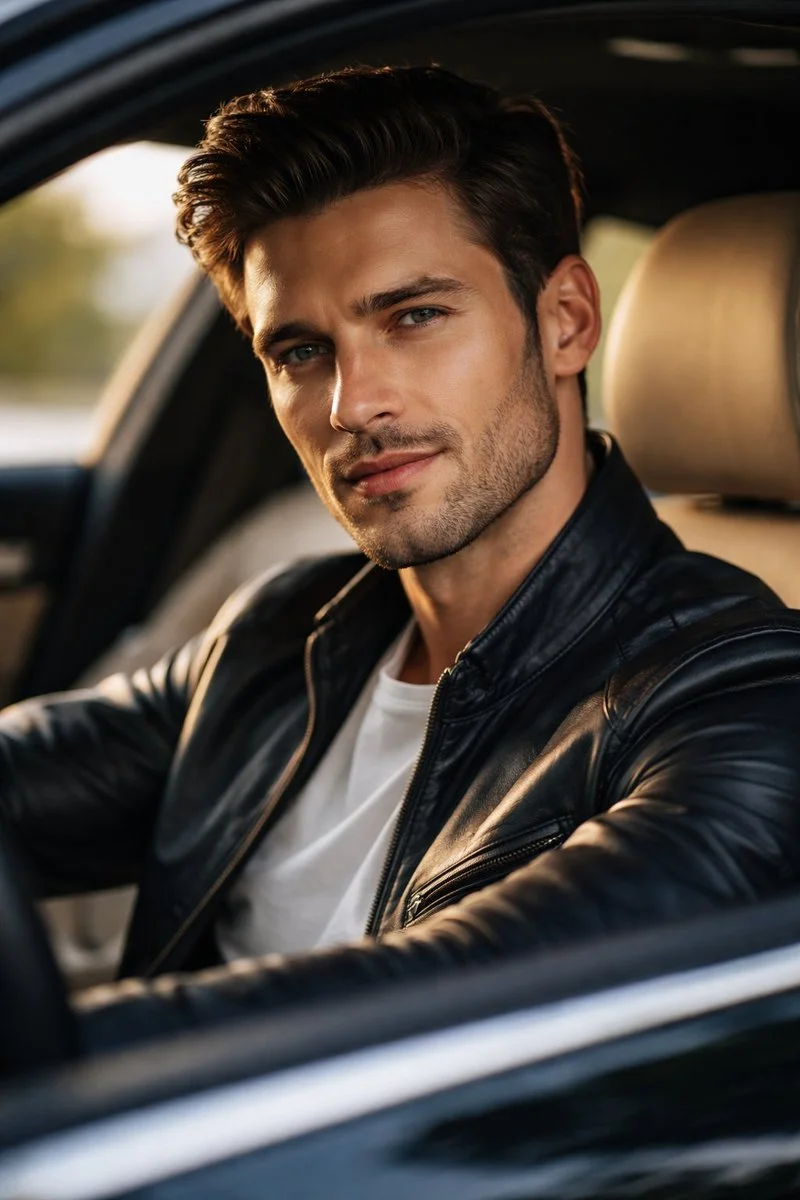 Confident Moment Inside a Luxury Drive
