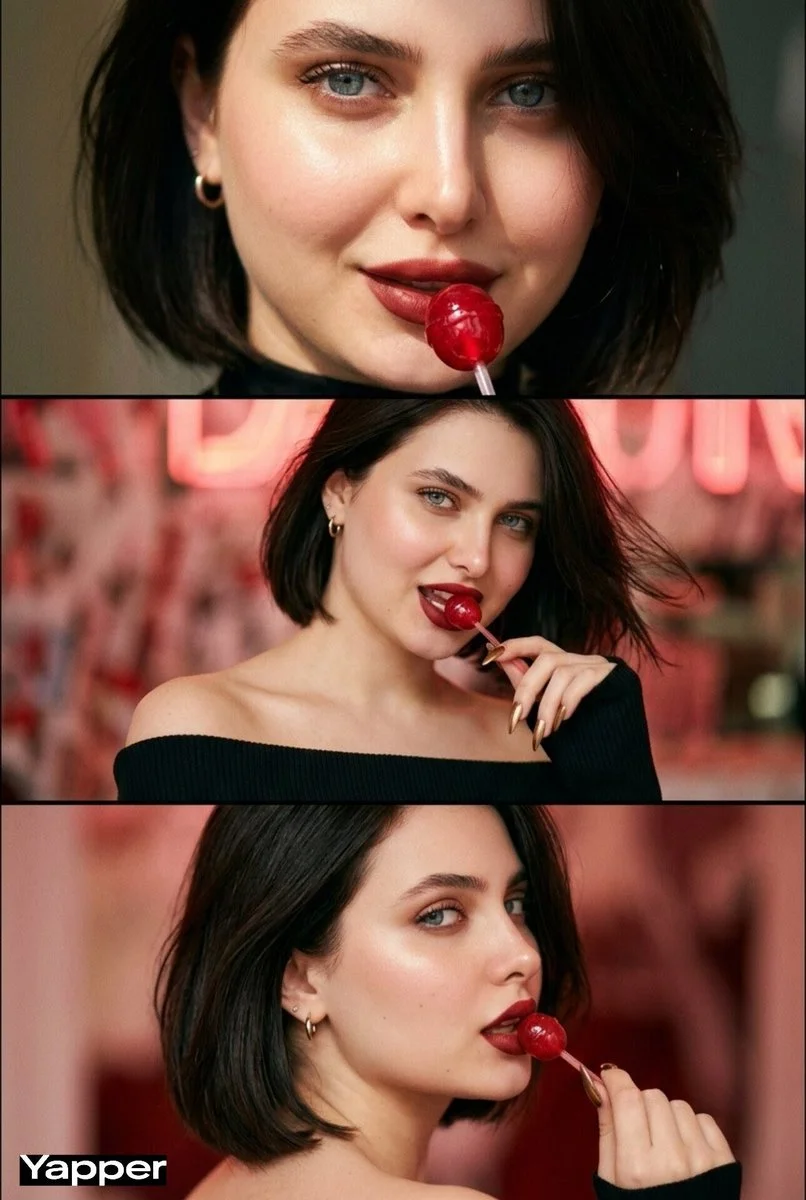 Confident & Playful: A Red Lollipop Collage