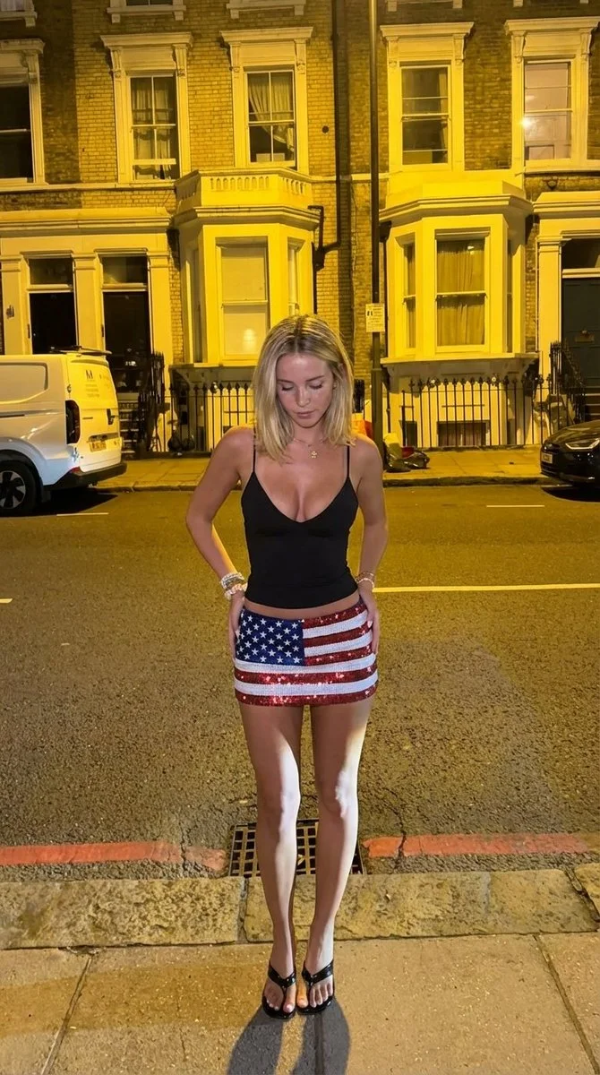 Contemporary Expression of Patriotism in Evening Street Scene