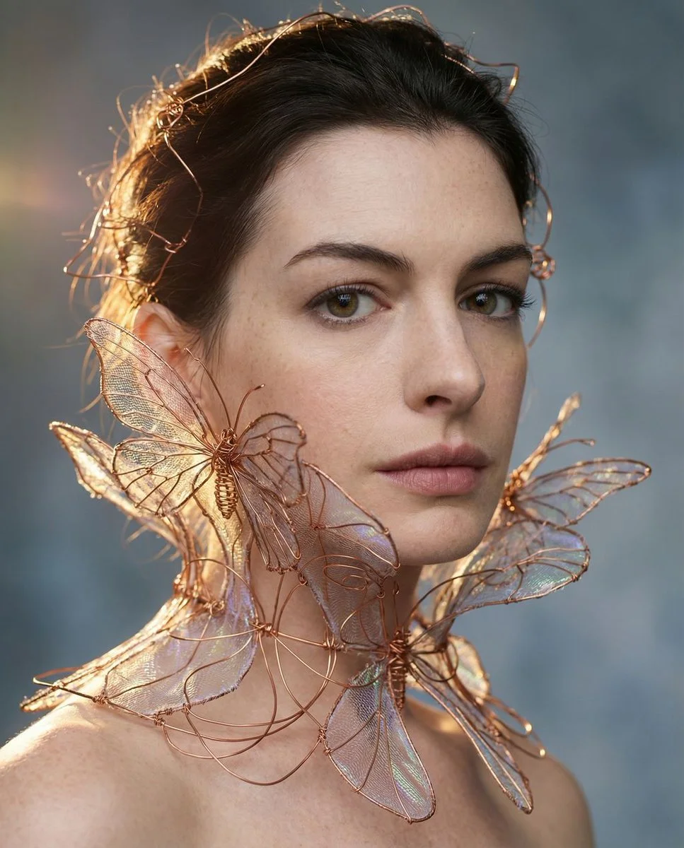 Copper Filament Elegance: A Macro Portrait in Couture Detail