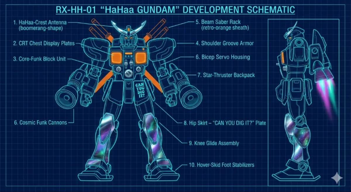 Cosmic Swagger: The HaHaa Gundam Blueprint Unveiled!