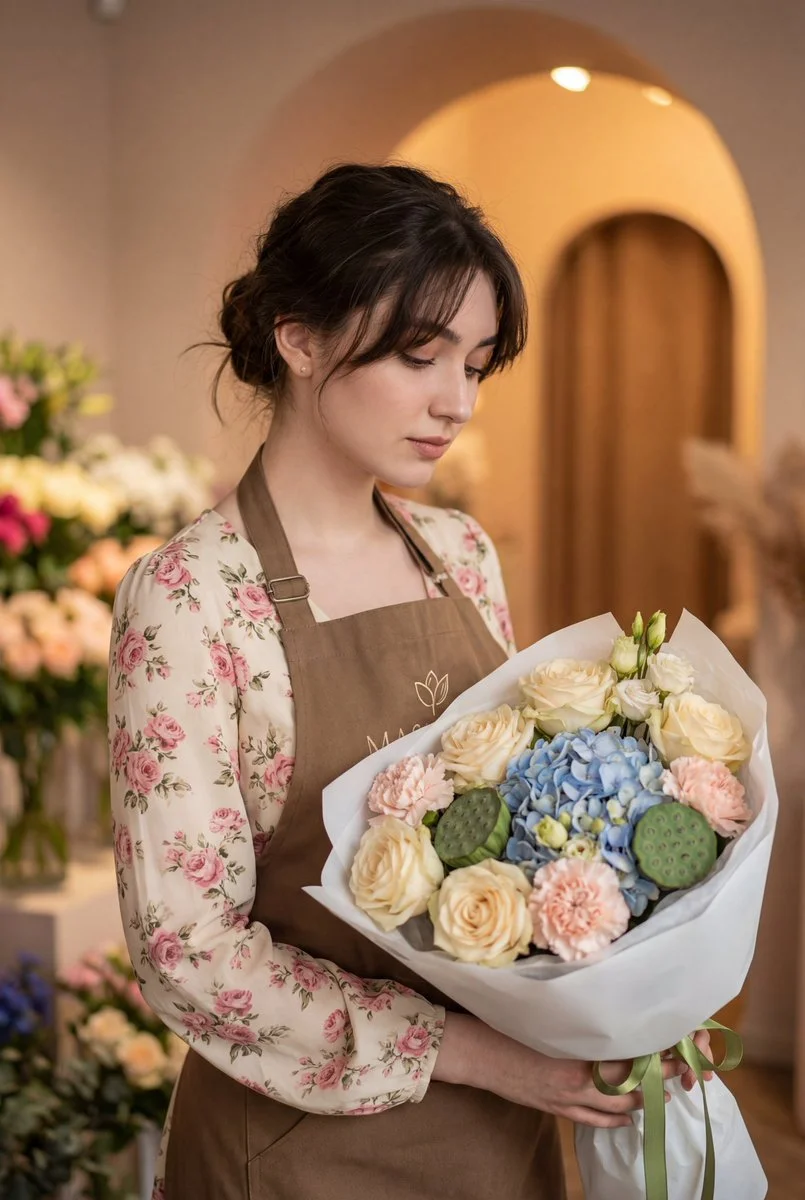 Cottagecore Romance: A Floral Portrait