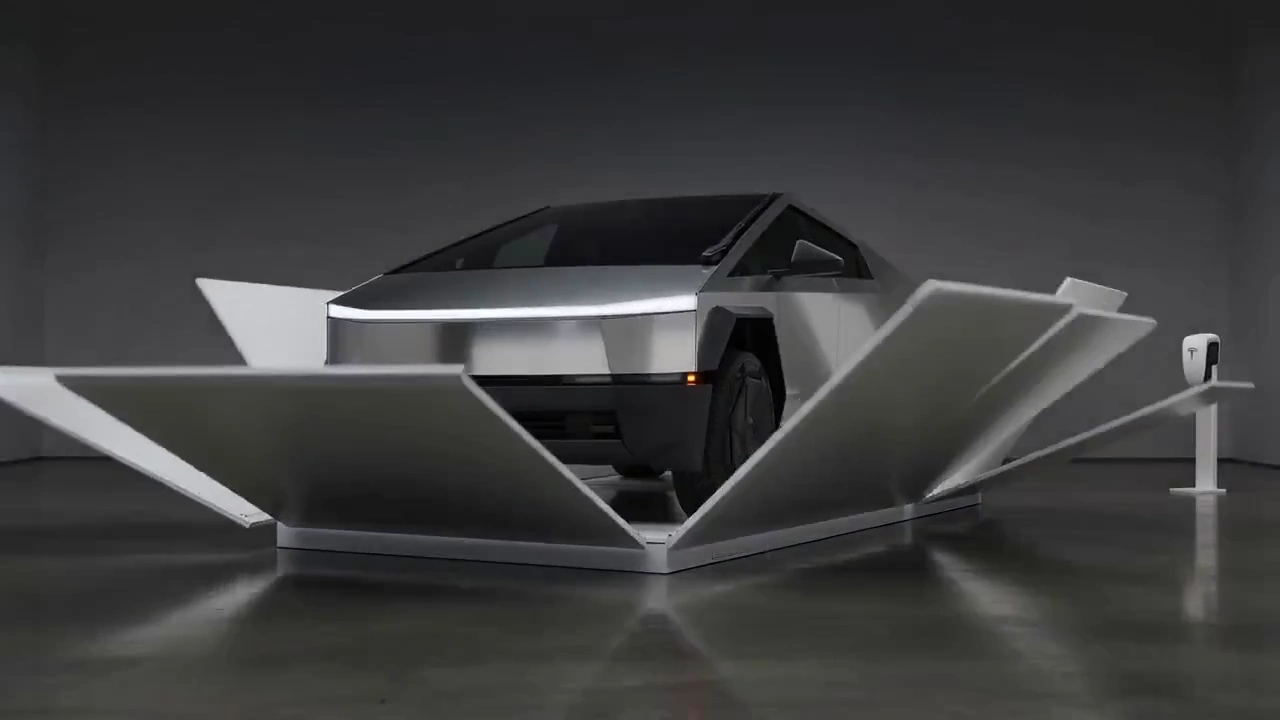Magical Minimalist Tesla Reveal in Futuristic Space
