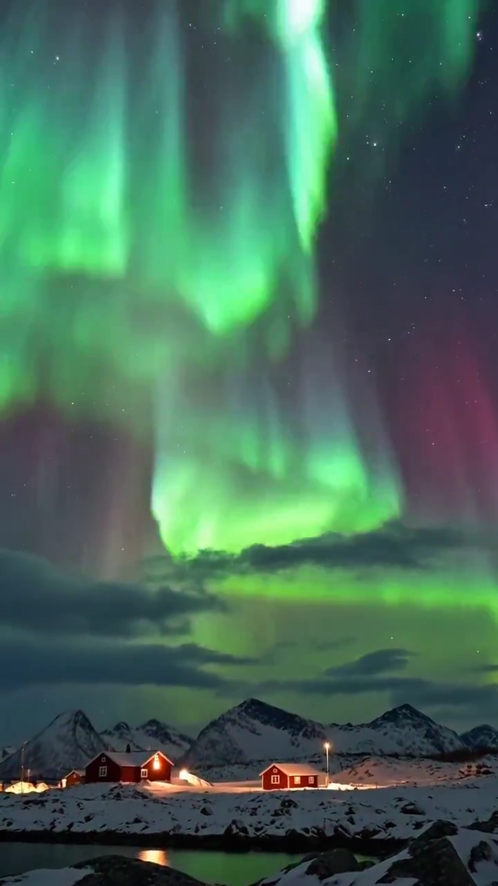 Aurora Elegance: A Nordic Night with a Serene Eastern Maiden