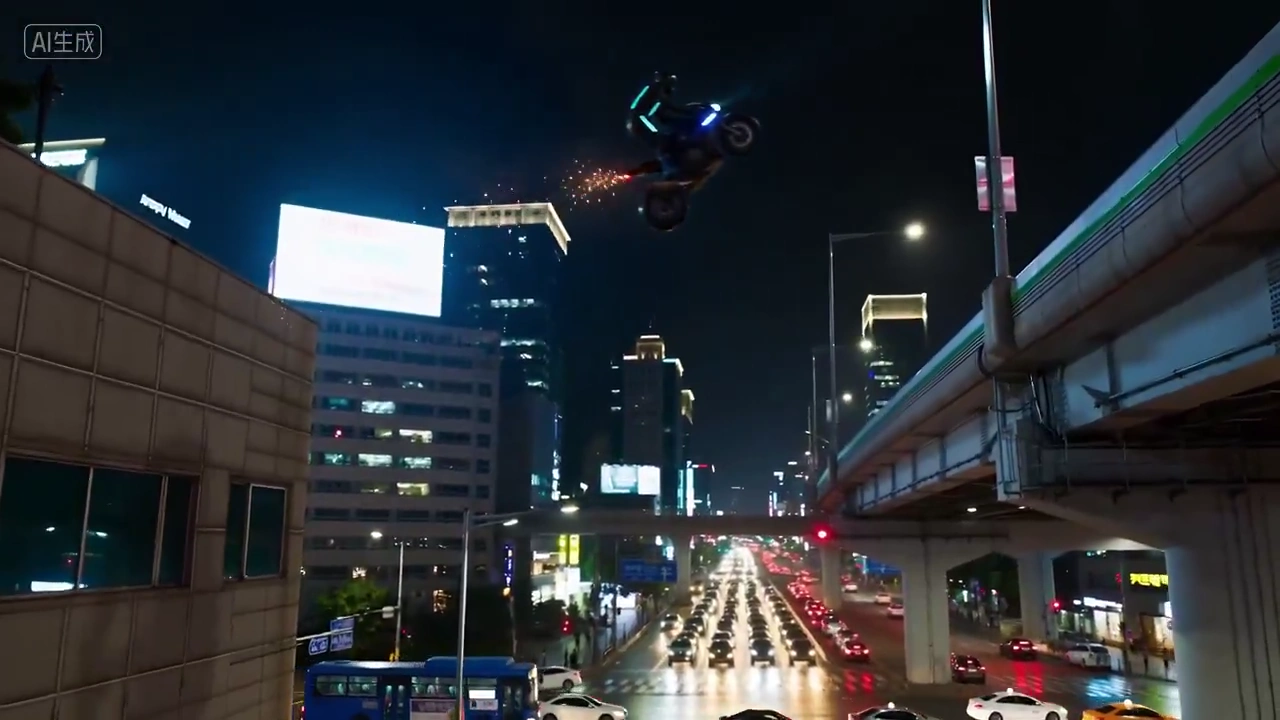 Neon Skyline Stunts: High-Speed Seoul Chase