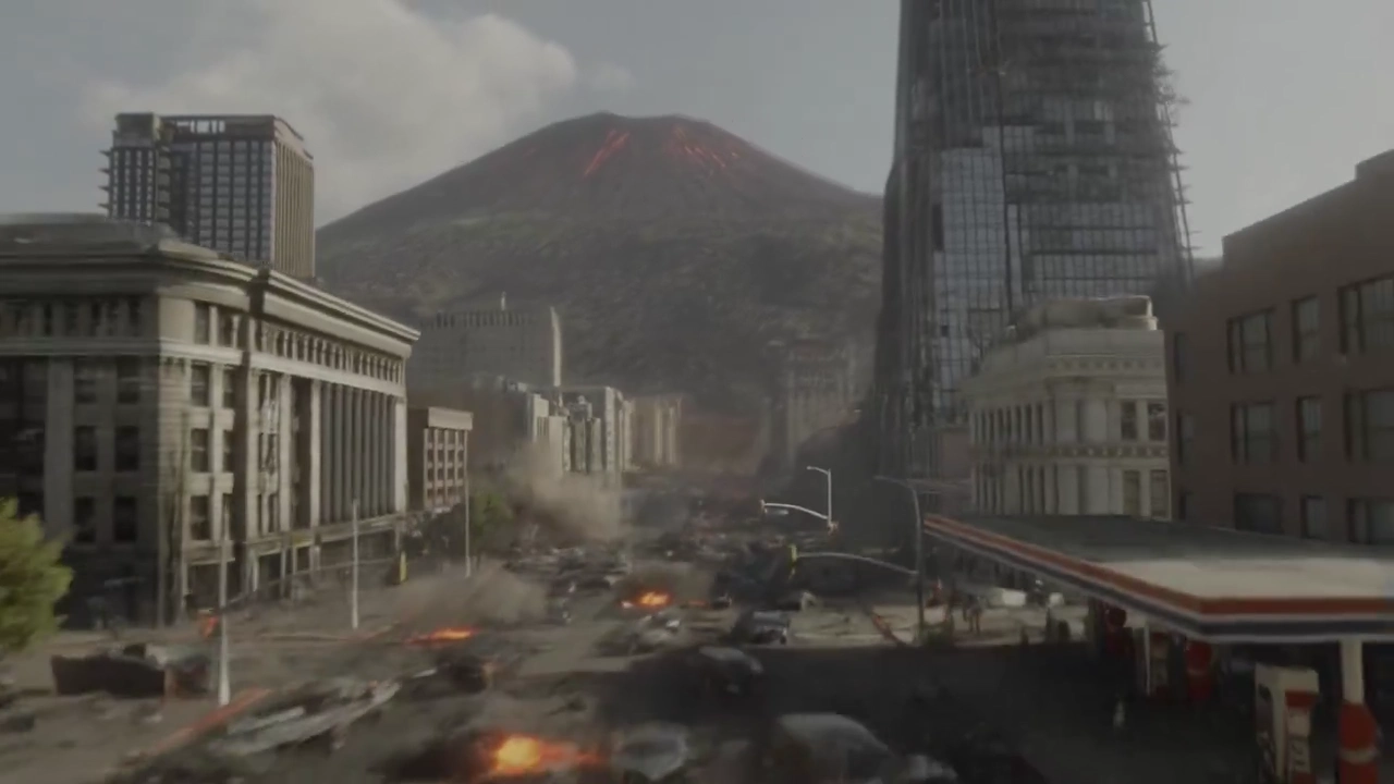 City on the Edge of a Molten Eruption