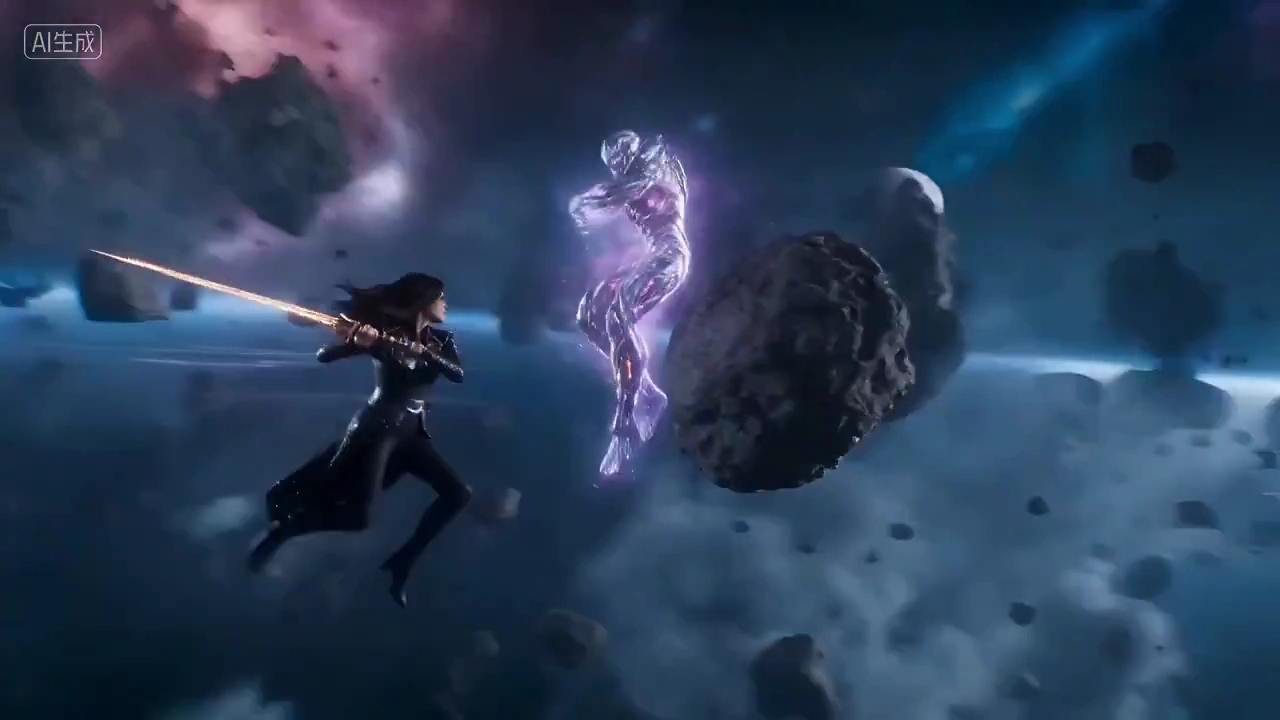 Zero-Gravity Blade Duel Across a Shattered Asteroid Field