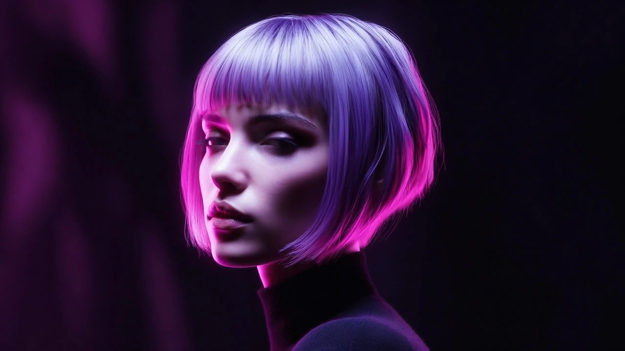 Cyberpunk Side-Profile Portrait with Neon Glow