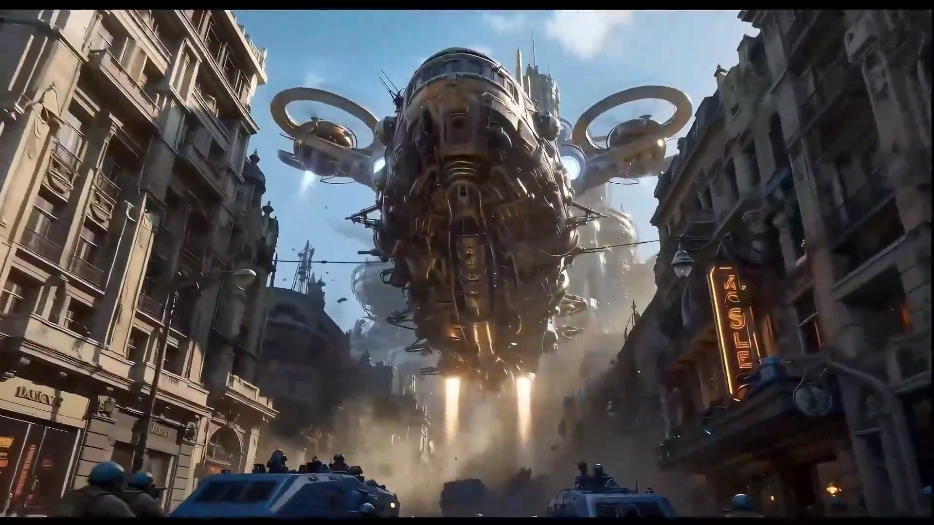 Heroic Struggle Against a Mechanical Colossus