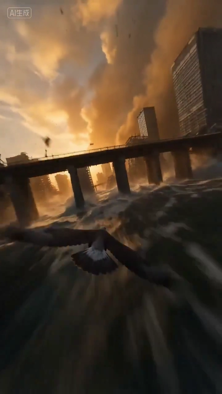 Surviving the Apocalypse: A Falcon's Escape Through Ruins and Chaos