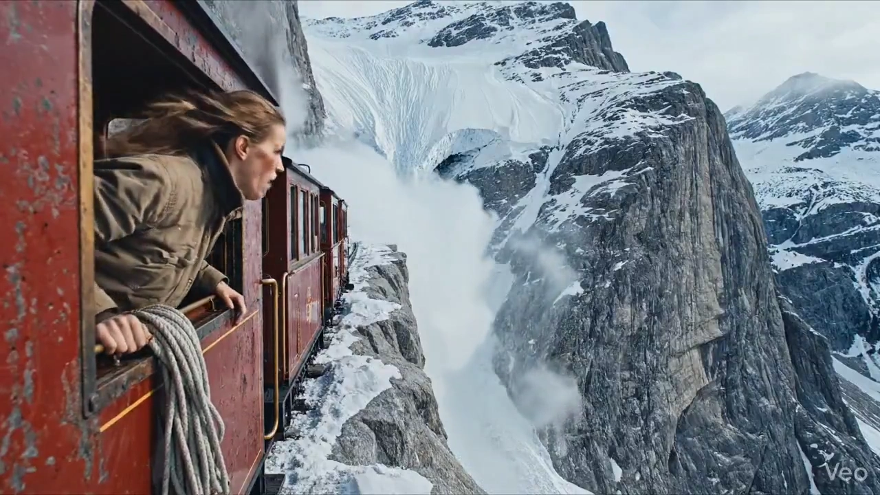 AI-Powered Alpine Train Journey: A Cinematic Test