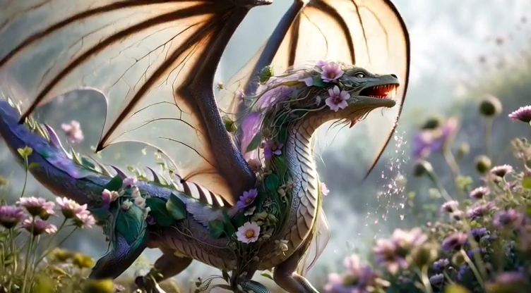 Ethereal Beast of Blooming Vines