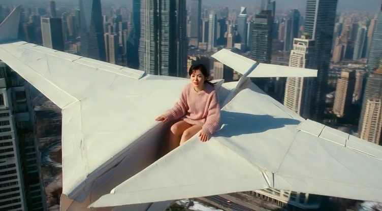 Whimsical Metropolis: Paper Planes and a Muse