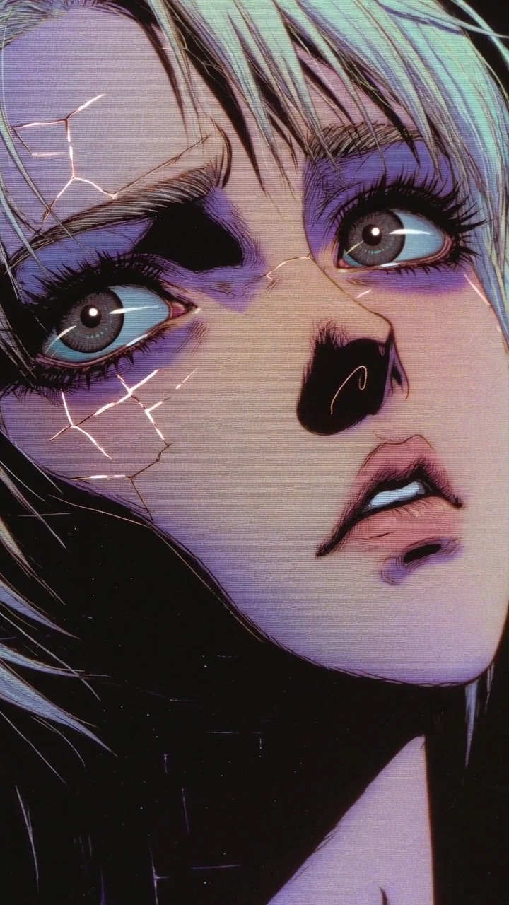 Wistful Contemplation in Cyberpunk Artistry