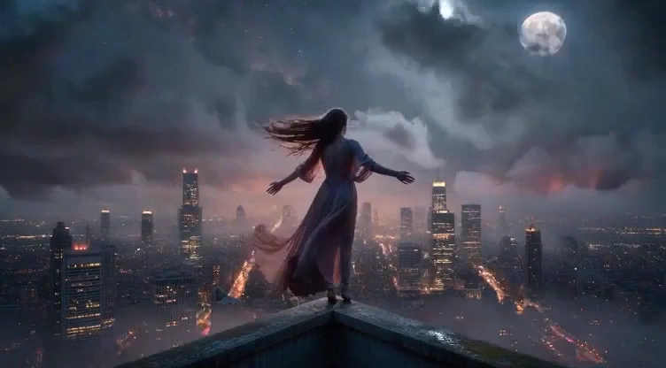 Melancholy Moment Beneath Dying Light and Storm