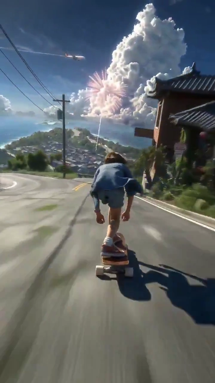 Ultra-Realistic Skateboard Descent with Stunning Environmental Effects
