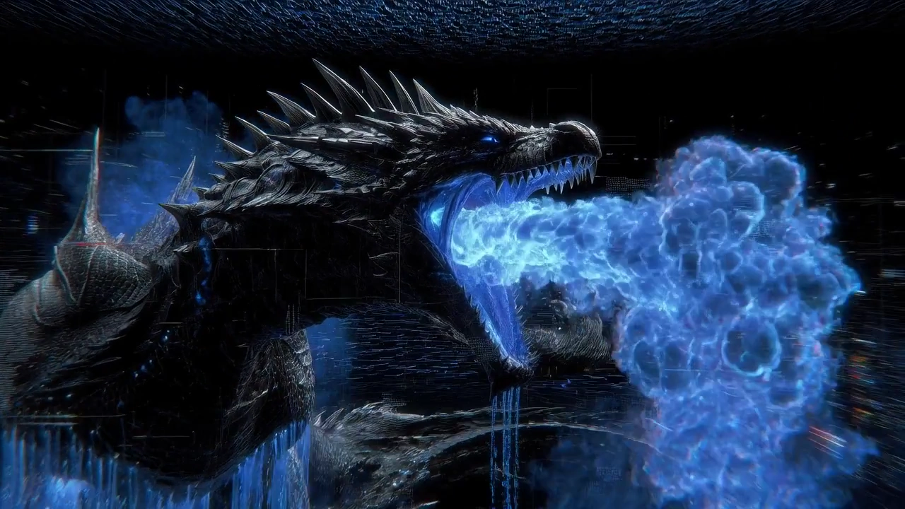 Neon Fire and Data Glitches: The Rise of a Dark Digital Dragon