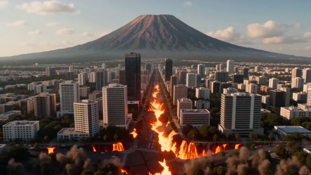 When Nature Unravels the Cityscape: A Volcanic Catastrophe