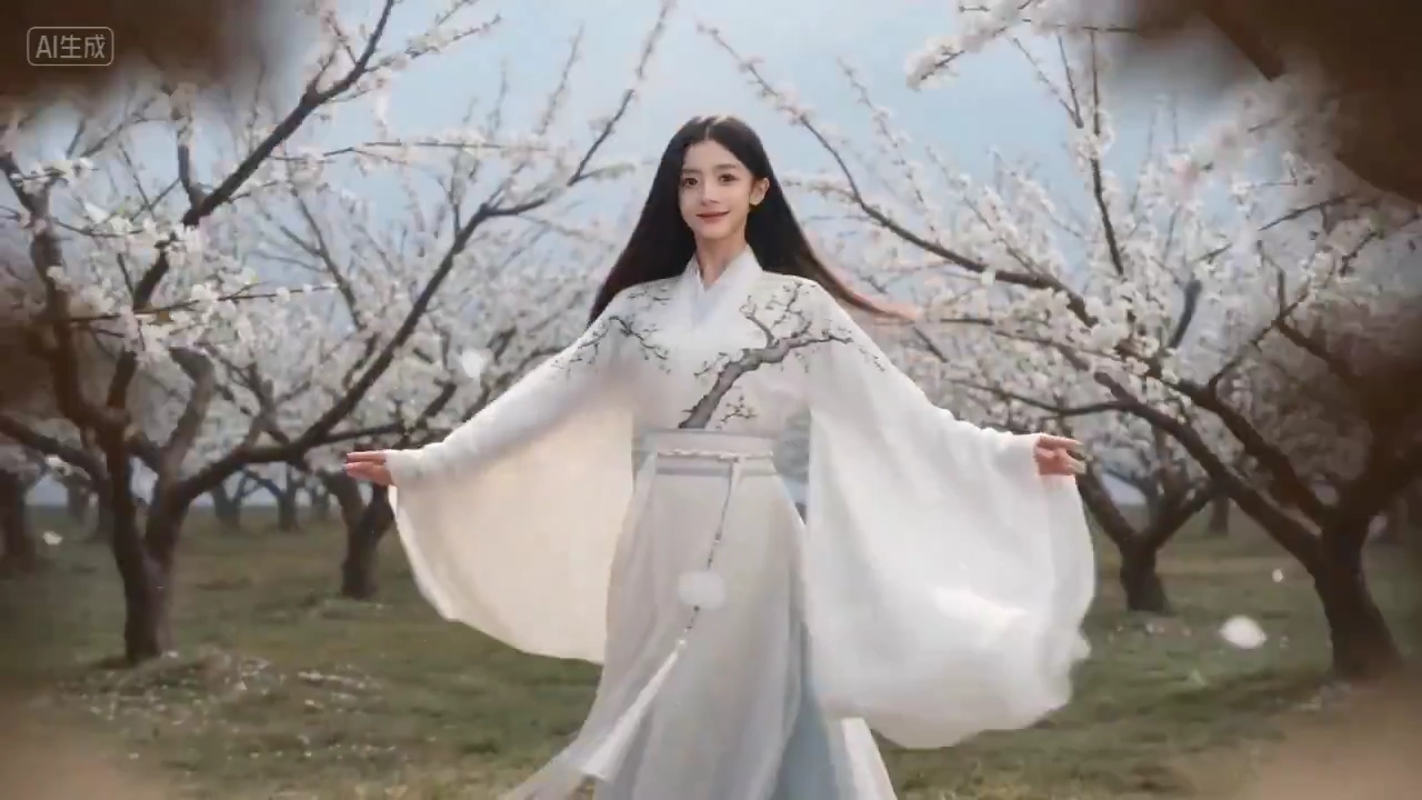 Cinematic High-Resolution Floral Costume Transitions Featuring a Young Muse