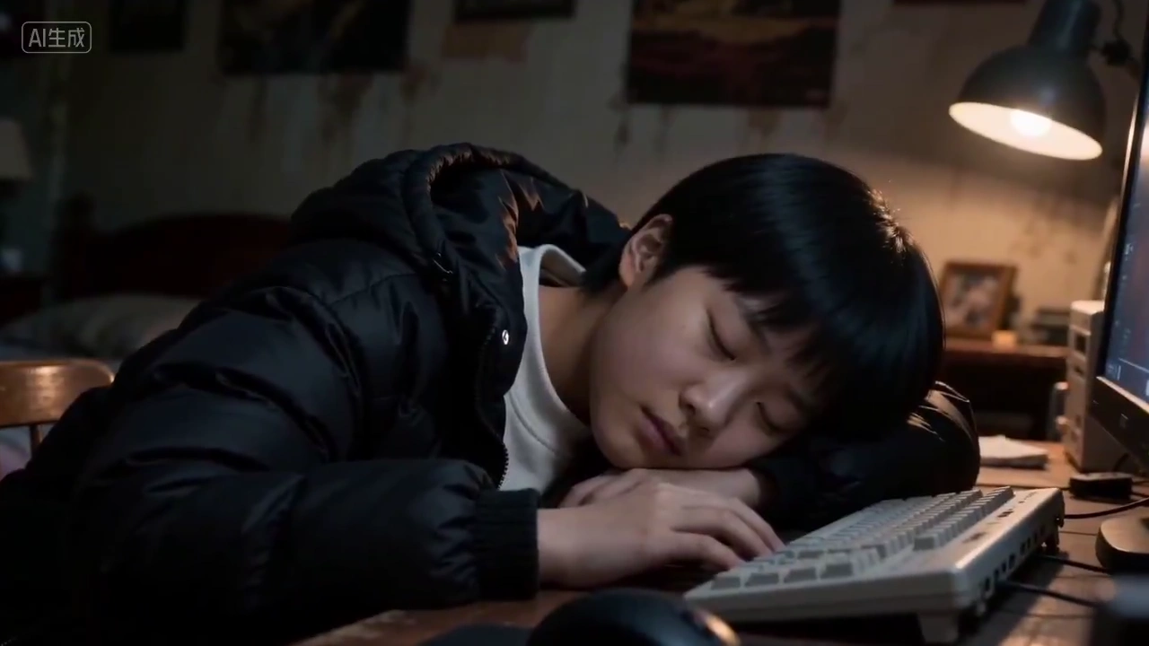 Suspenseful Encounter with the Red-Clad Ghost Bride in Retro Style