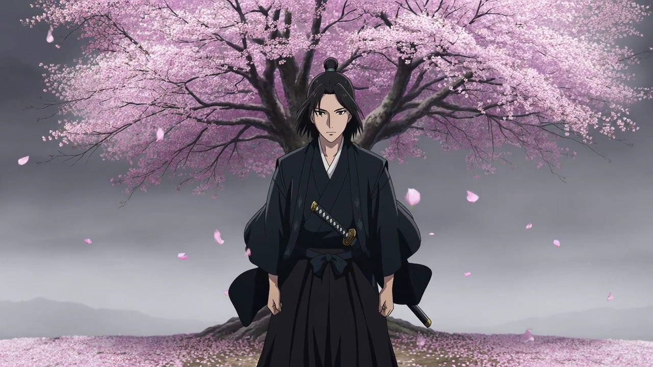 The Last Breath of a Samurai: Petals, Fog, and Shadows in Motion