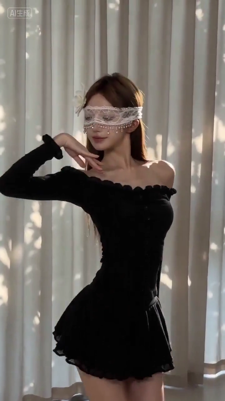 Silent Dance with Veil and Shadows in Moonlight