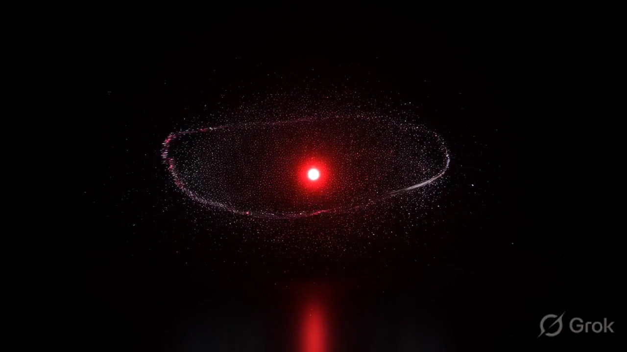 Silver energy spirals as cold mist reveals a glowing soda can