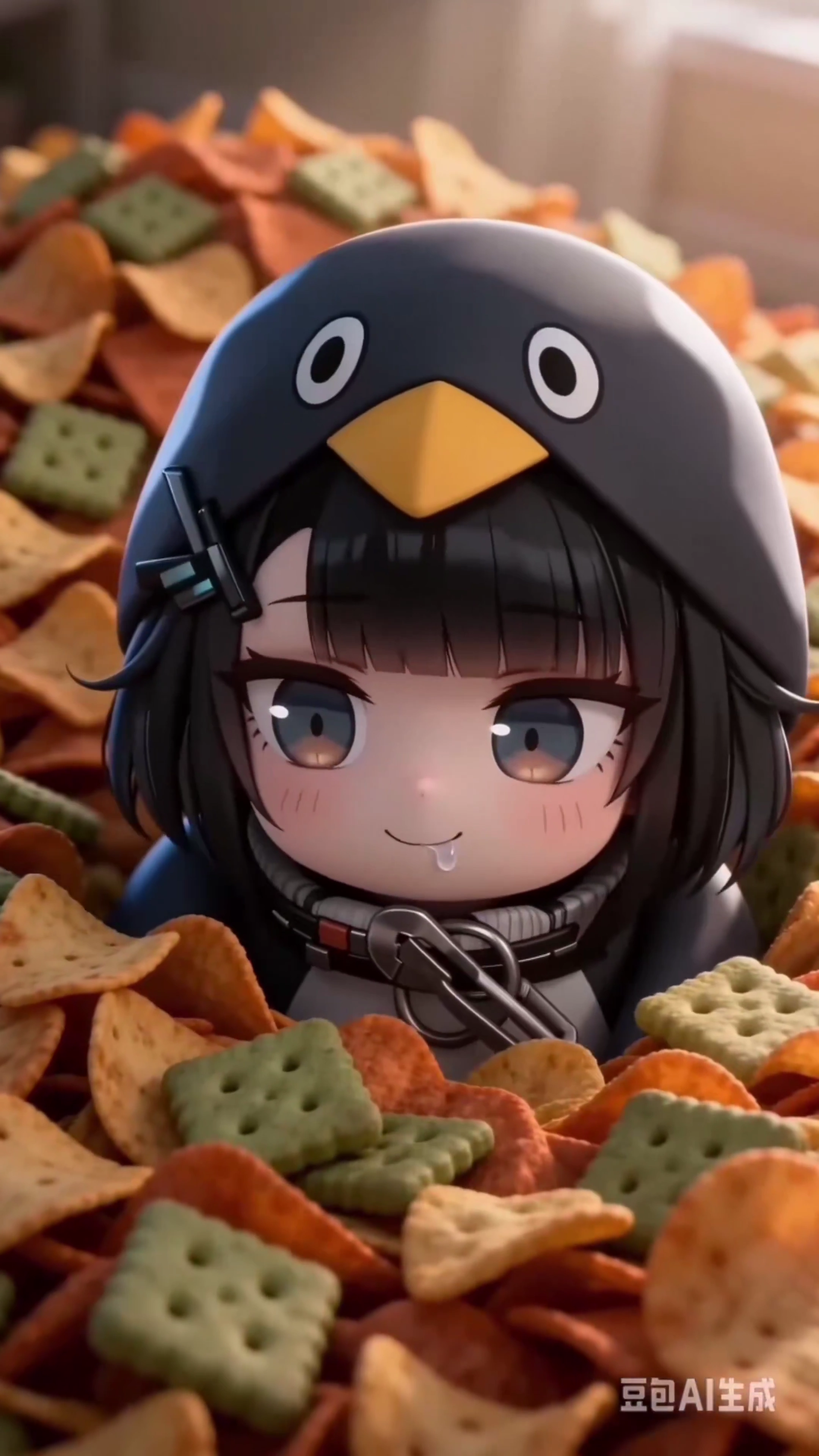 Charming Penguin’s Snack Adventure Leads to Sleepy Bliss