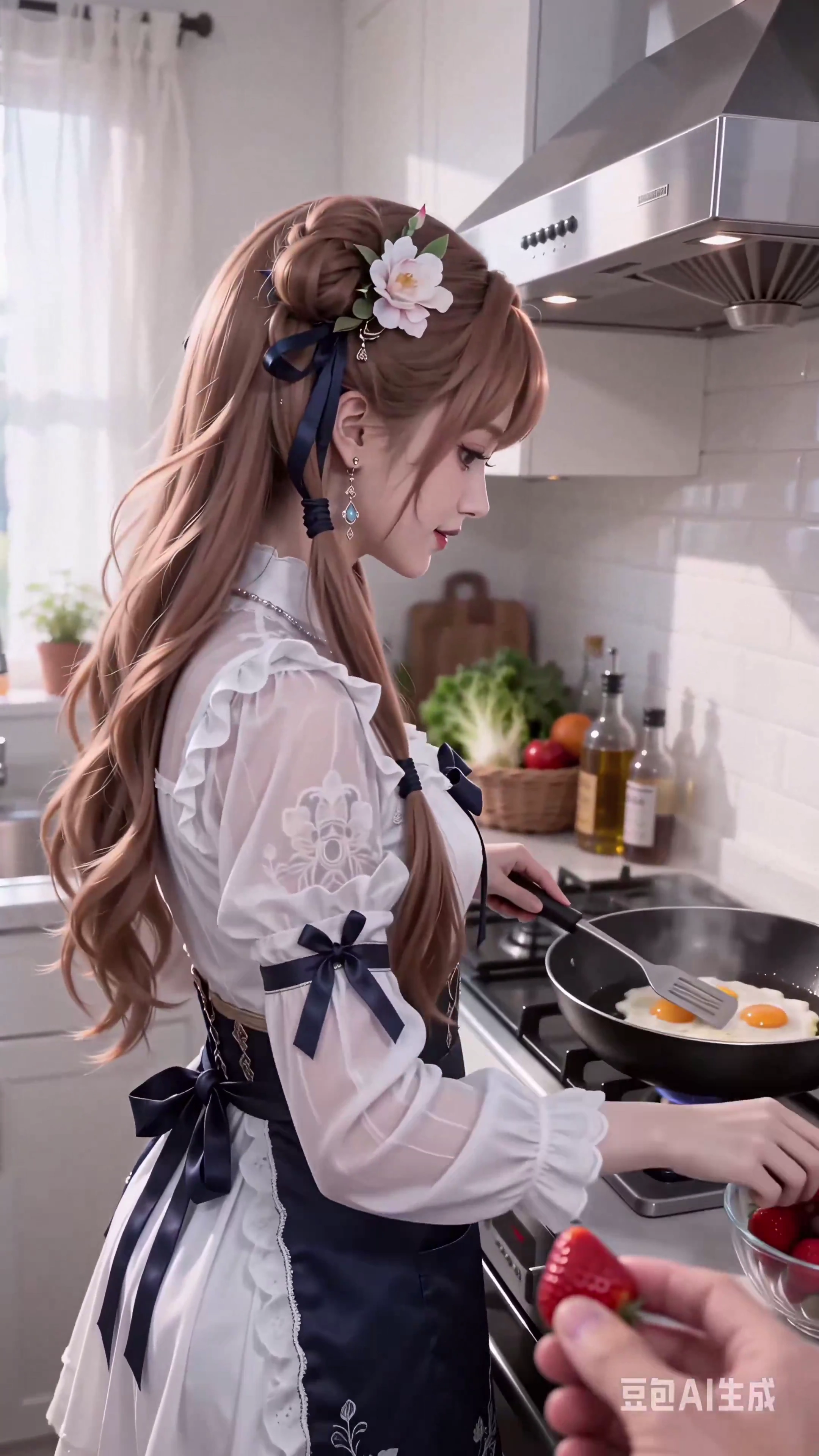 Silent Affection by the Stove: A Genuine Kitchen Encounter