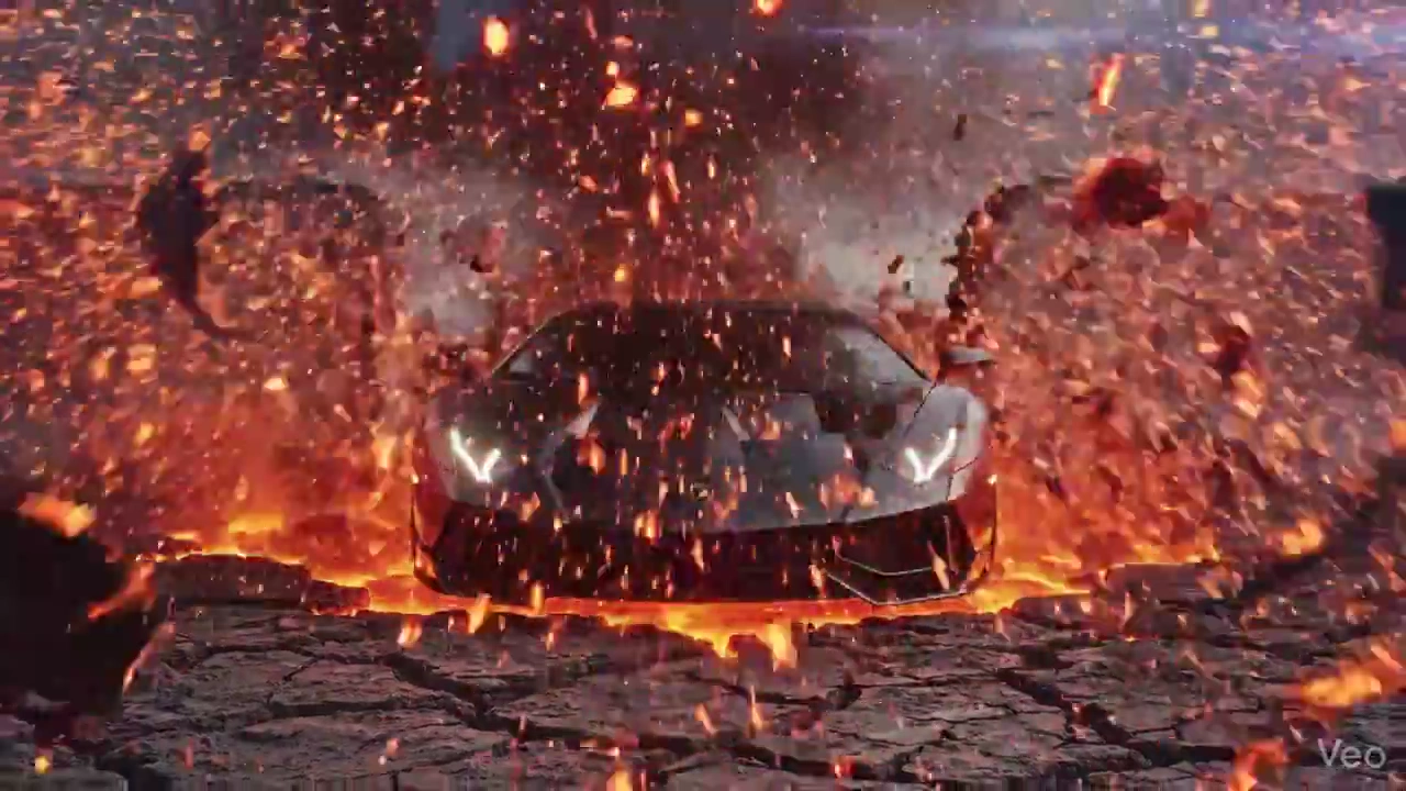 Fire and Steel Collide: Lamborghini Born from Molten Fury
