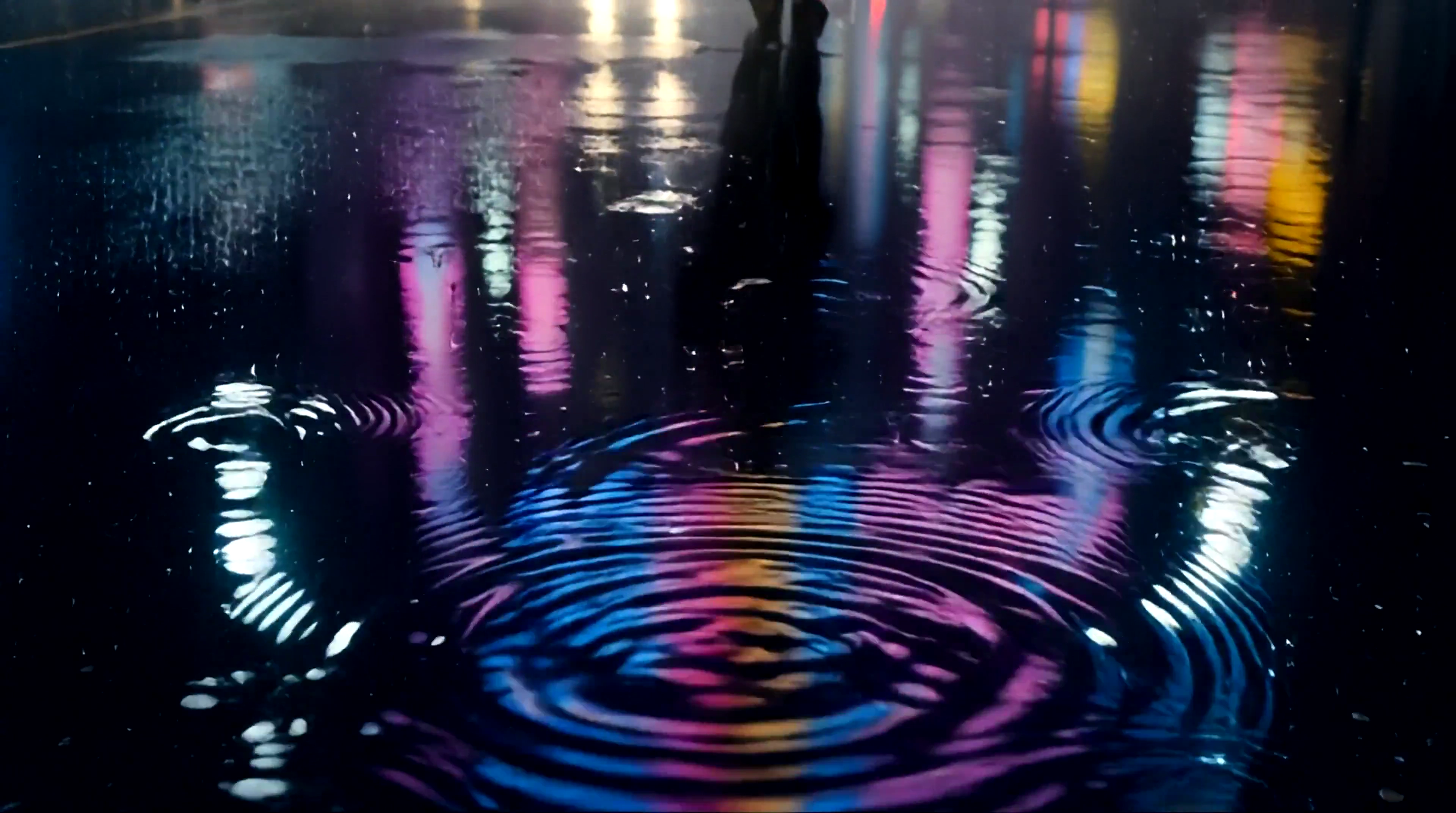 Silent Streets Under Neon Rain: A Cinematic Urban Reflection