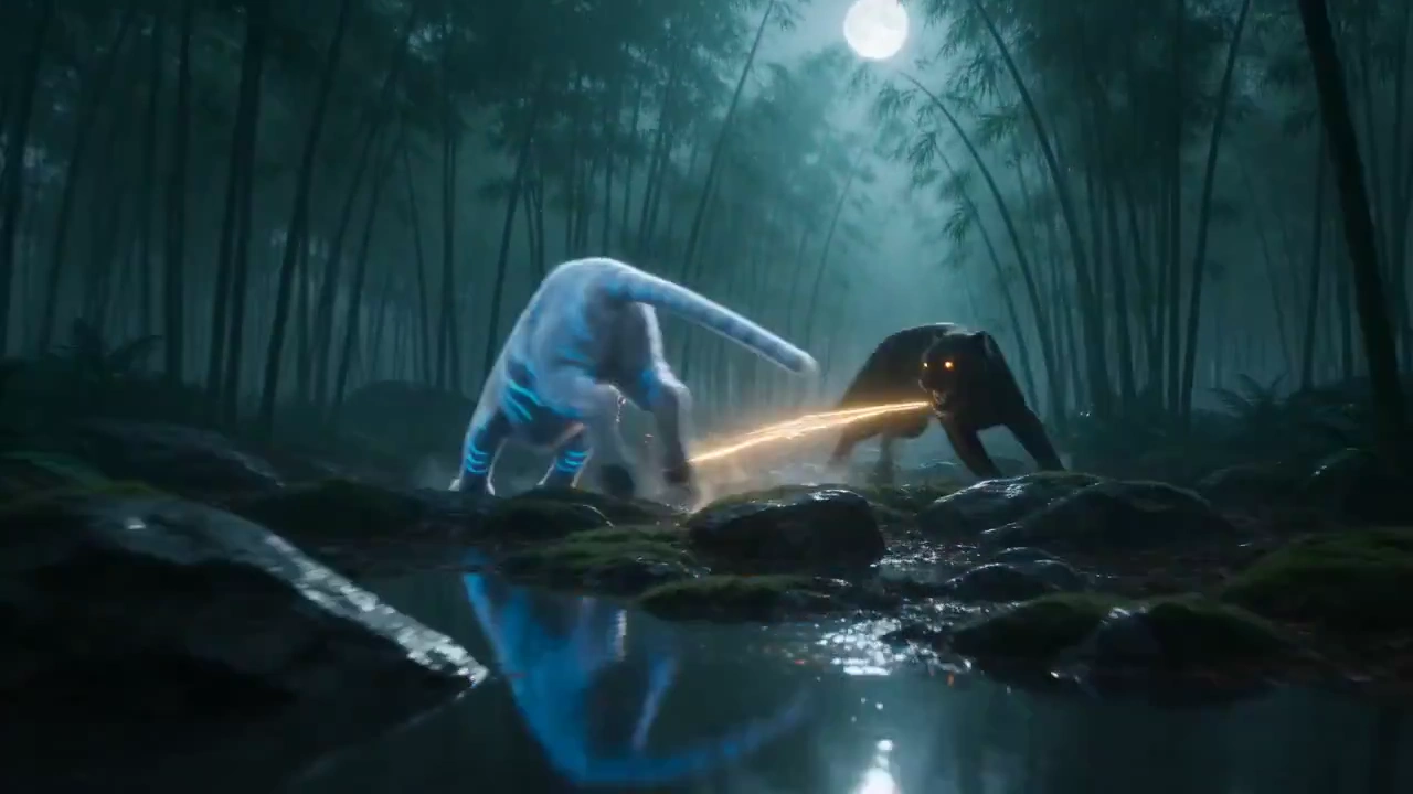 Rain-Drenched Fury: The White Tiger and Black Panther’s Fierce Encounter