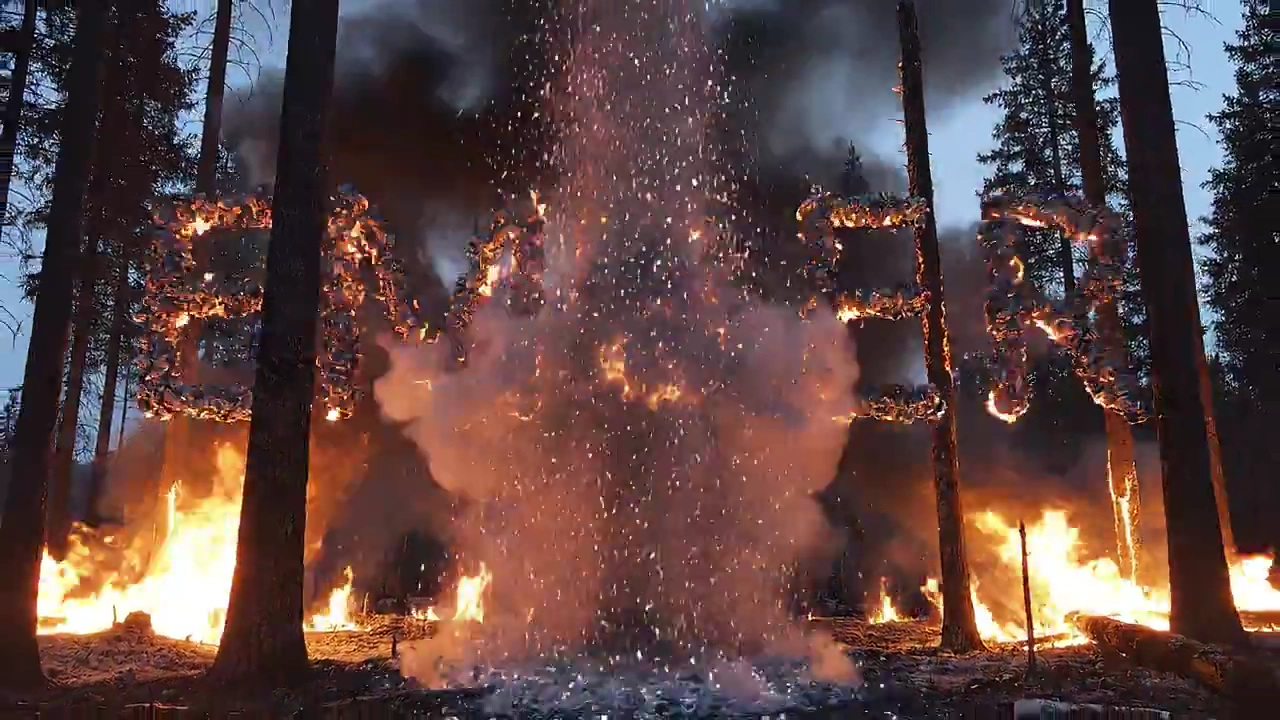 Ink-Like Smoke and Rising Ash: The Forest Fire Unfolded in Reverse