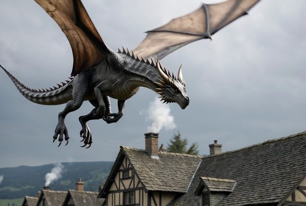 Medieval Skies Host a Realistic Dragon in a Masterful AI Render