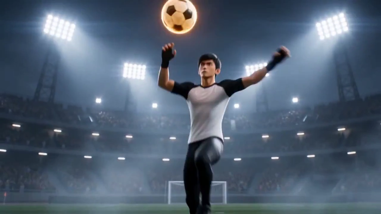 Epic Martial Arts Soccer Showdown with Dynamic Energy Effects