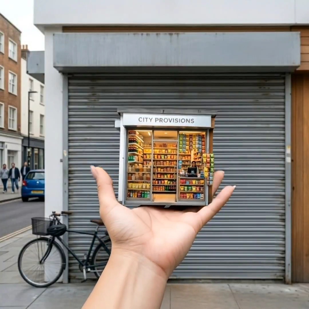 Seamless Scale Model Reveal: From Miniature Launch to Full Structure Formation