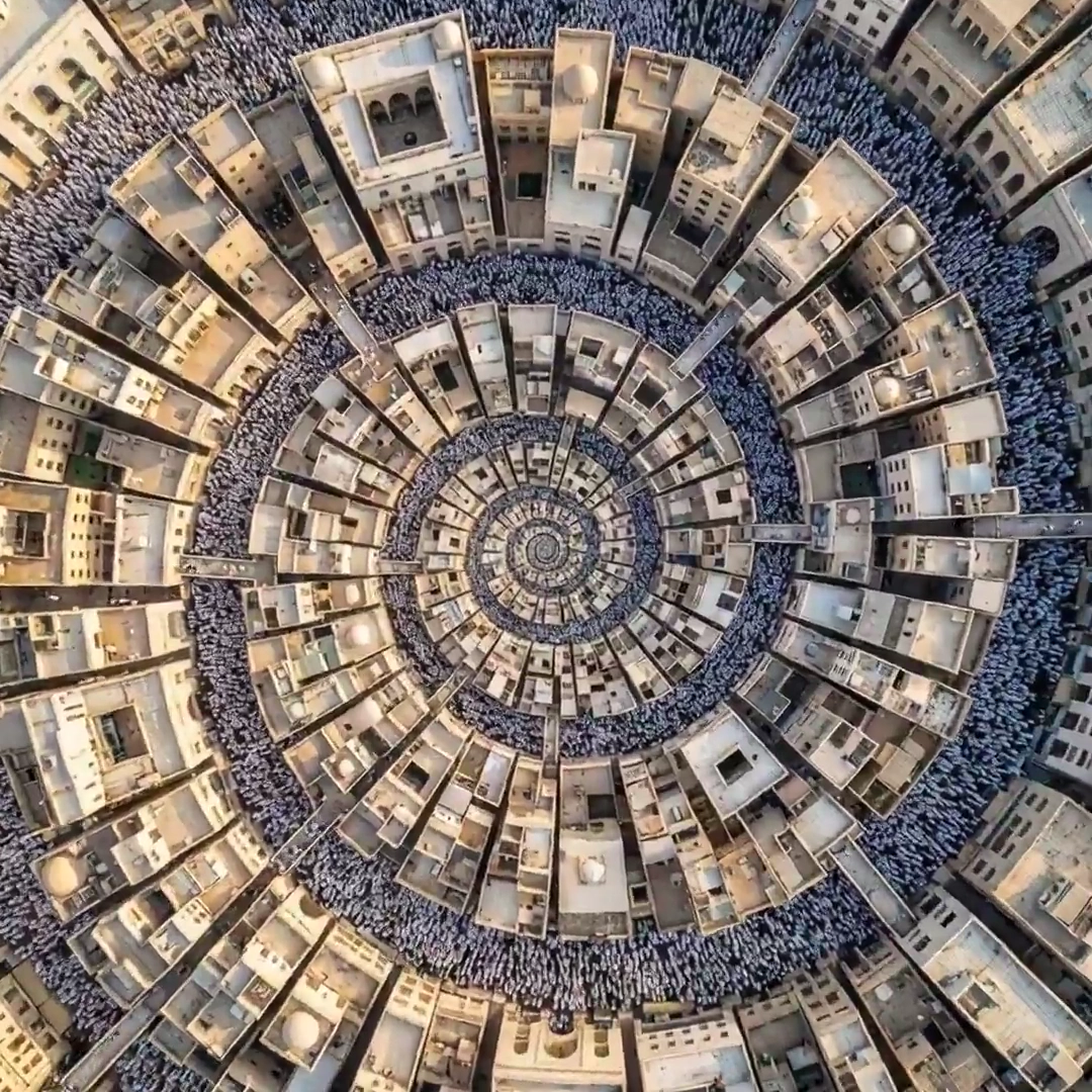 Impossible Cities Rendered in a Golden Spiral Aerial Perspective
