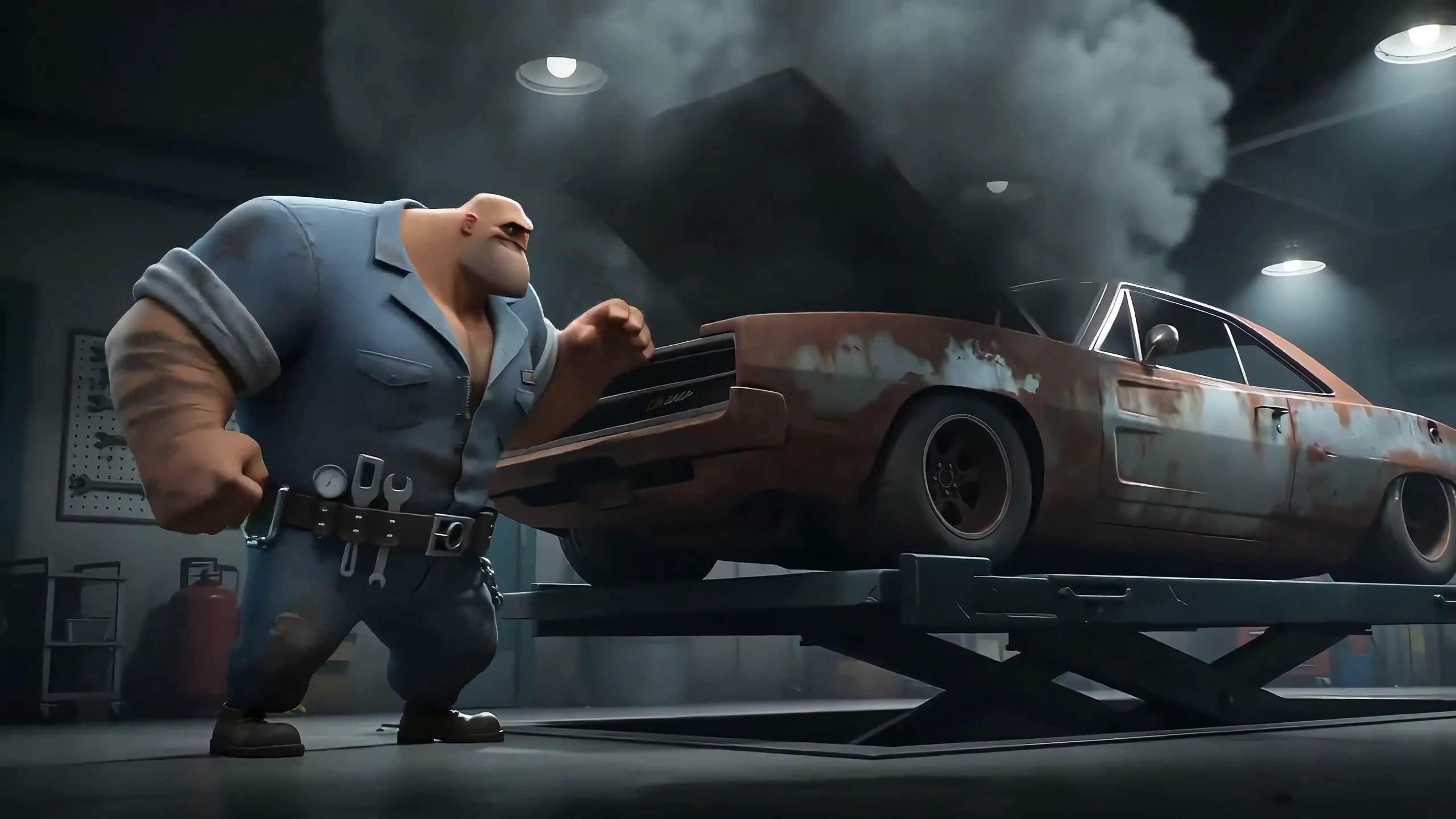 Transforming a Rusty Car with Explosive Repair Action