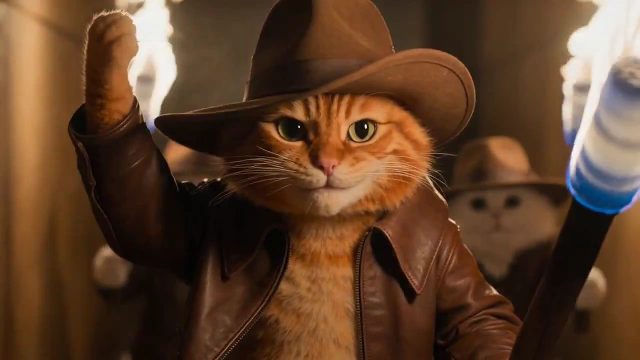 Claustrophobic Pyramid Chase Featuring a Cat and a Mummy Bear