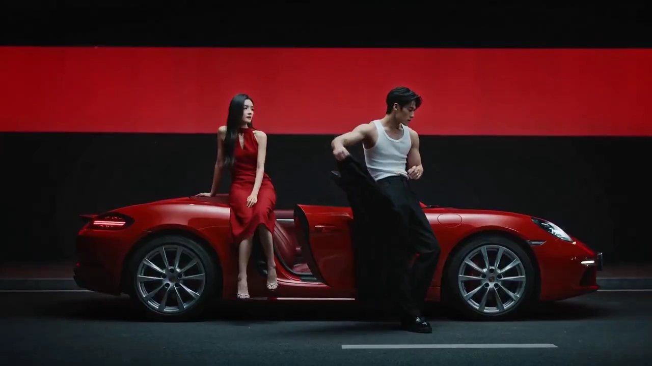 Visual Storyboard of Urban Cool: Red Convertible and Night Vibes