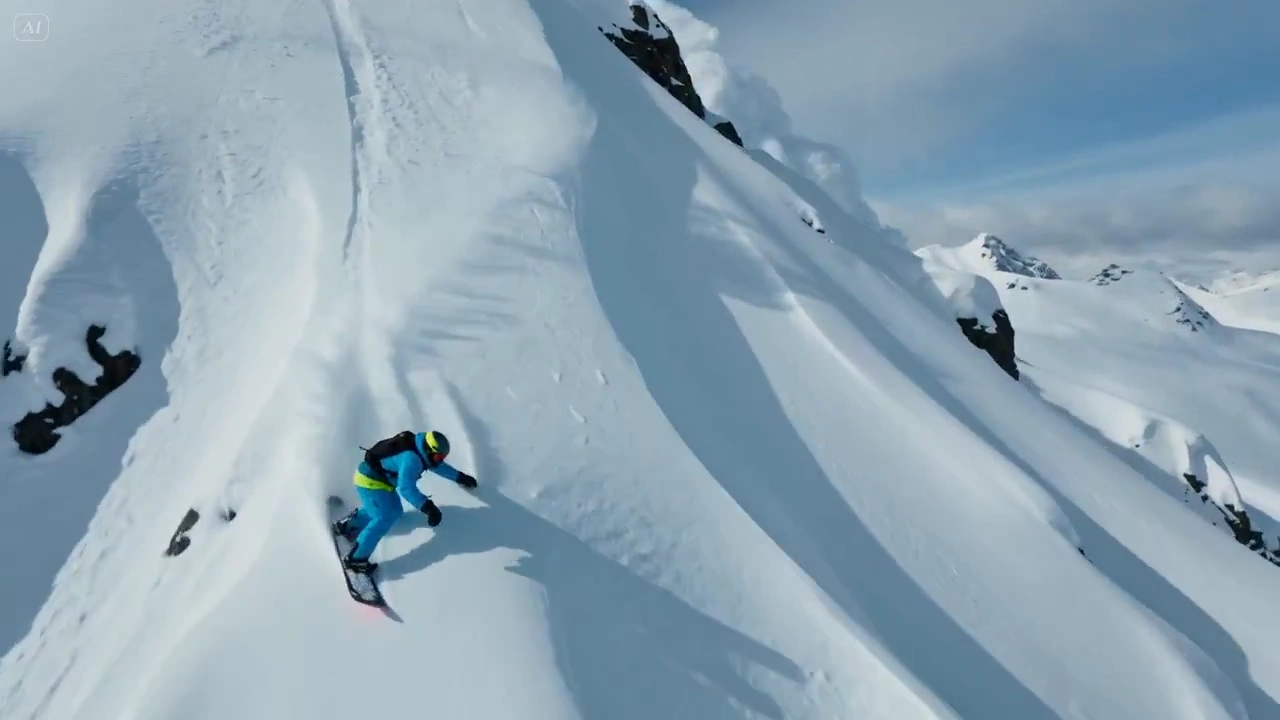 High-Speed Mountain Flight: Snowboarder vs Avalanche in 4K
