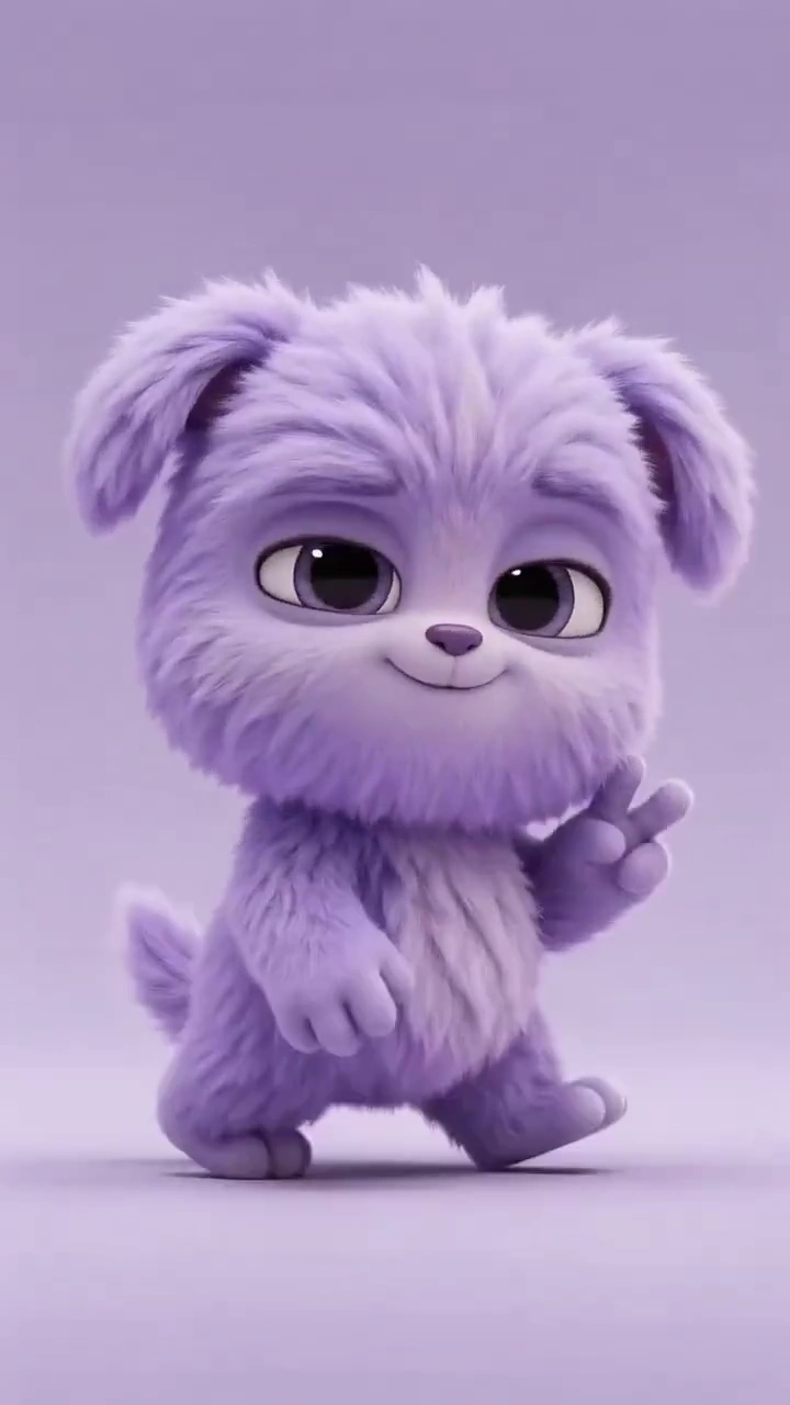 Cheeky Fluffy Pup’s Sassy Stroll in Pastel Perfection