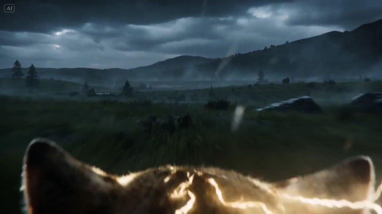 Chasing Thunder: A Predator’s Stormy Pursuit Through Grasslands