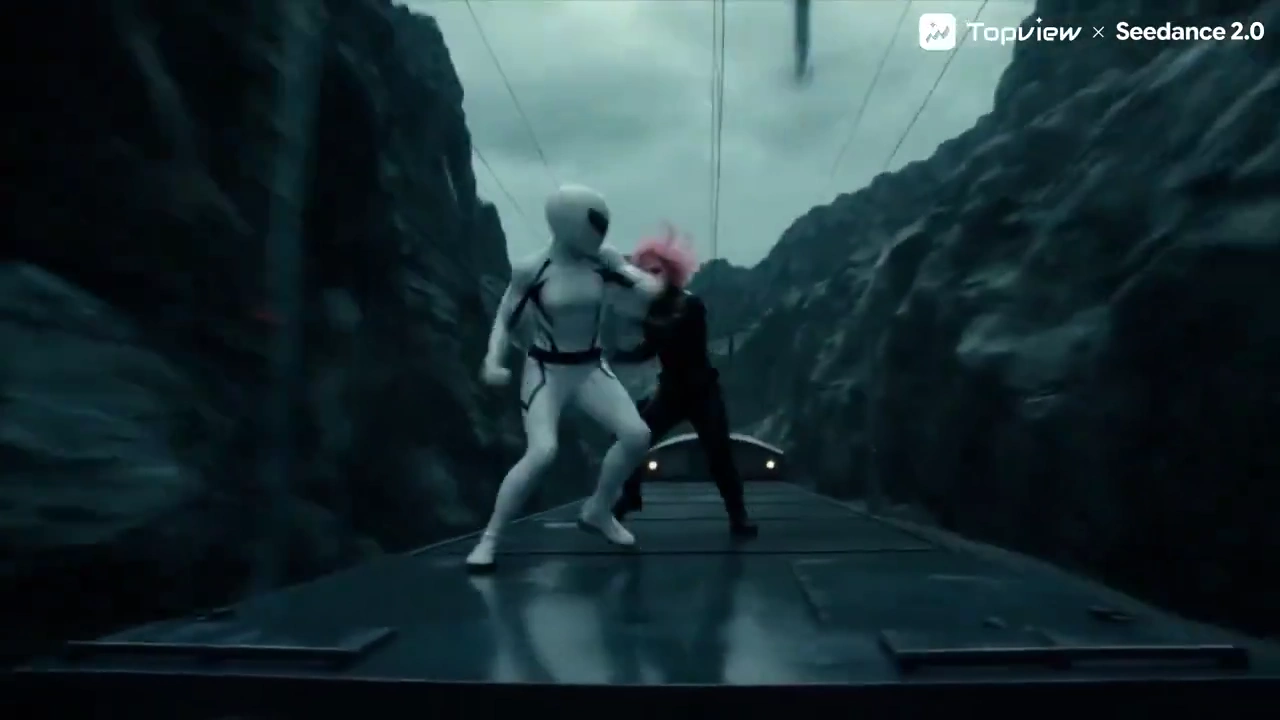 Cinematic Combat Unfolds Amid Storm and Steel on a Narrow Mountain Pass